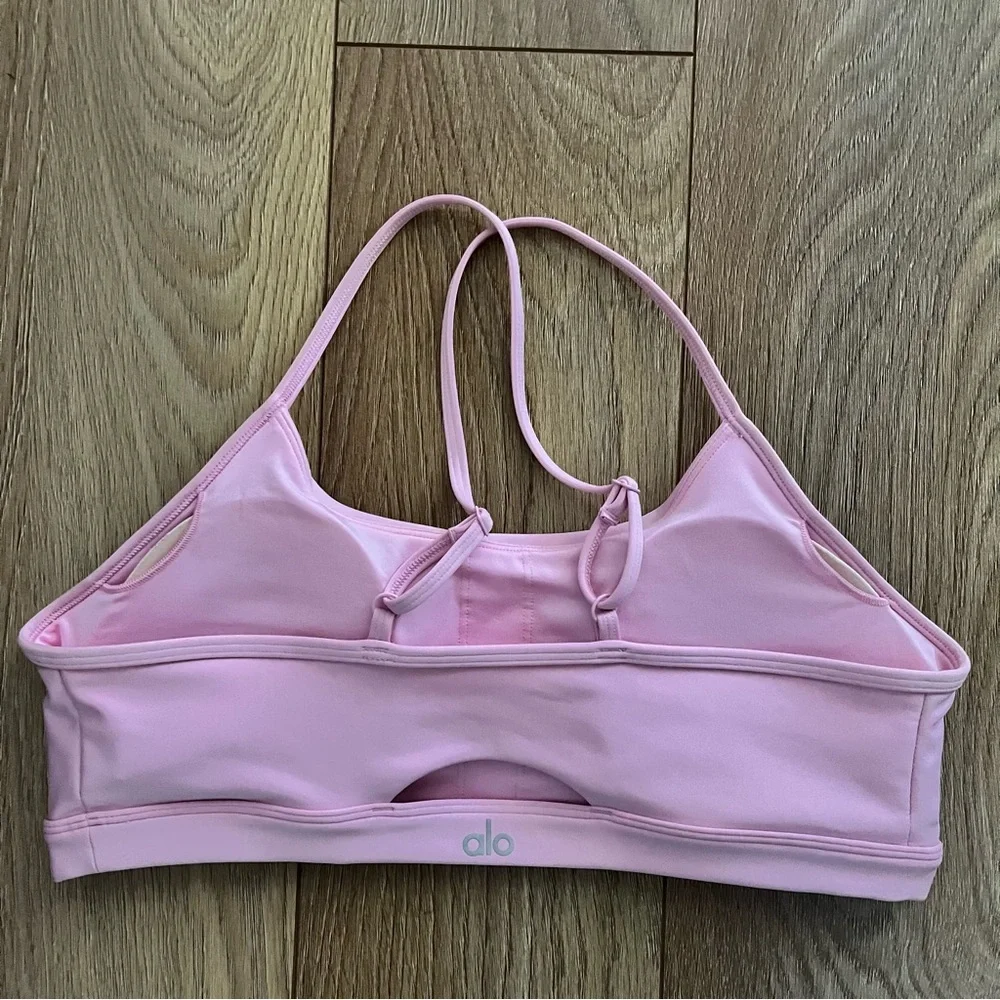 2 PIECE SET ALO YOGA SWEET PINK AIRLIFT LEGGINGS AND BRA